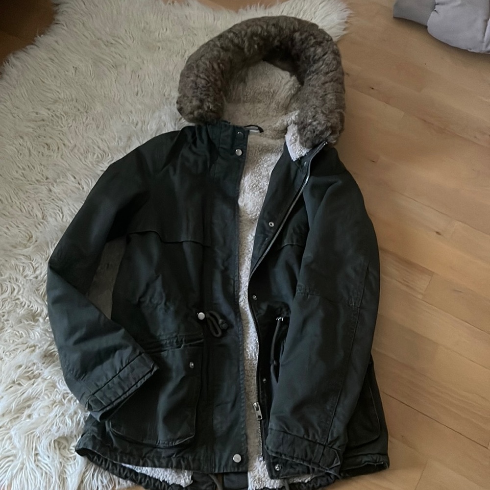 H&M divided cargo hooded jacket size 2